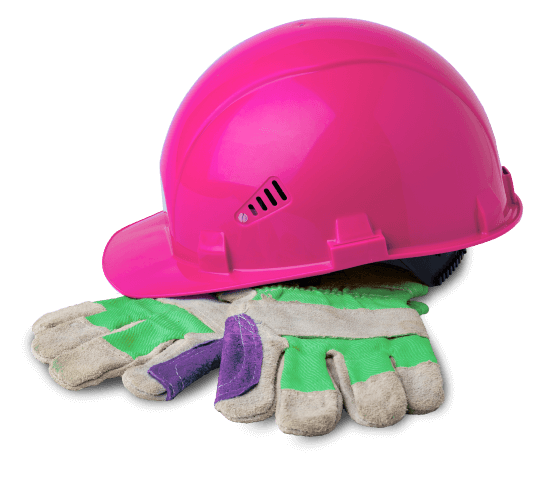 Casco de obra y guantes, elementos de seguridad, listos para empezar tu remodelaci�n pide ya una hipoteca para remodelar tu casa usa